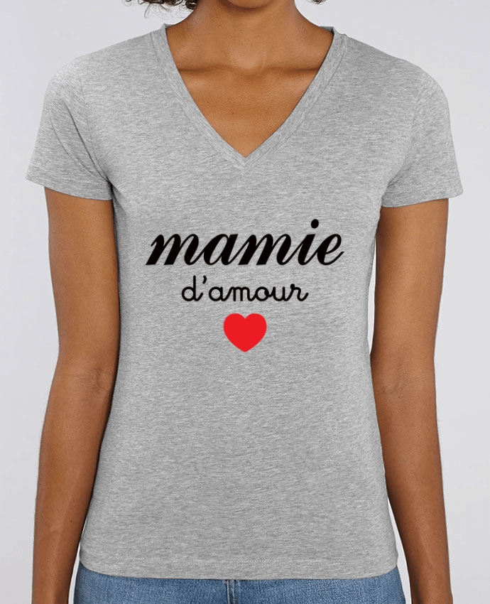 Camiseta Mujer Cuello V Stella EVOKER Mamie D'amour Par  Freeyourshirt.com