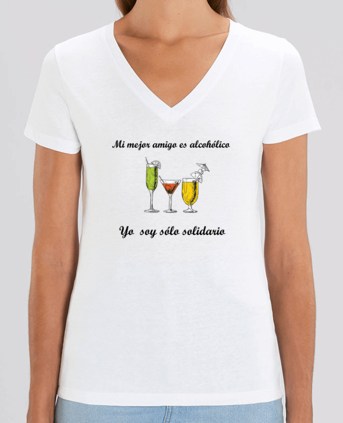 Tee-shirt femme Mi mejor amigo es alcohólico, yo soy sólo solidario Par  tunetoo