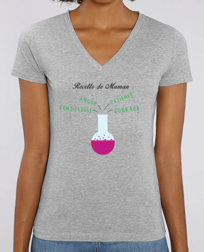 Women V-Neck T-shirt Stella Evoker Recette de maman Par  tunetoo