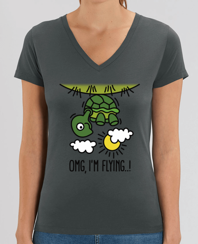 Tee-shirt femme OMG IM FLYING Par  LaundryFactory