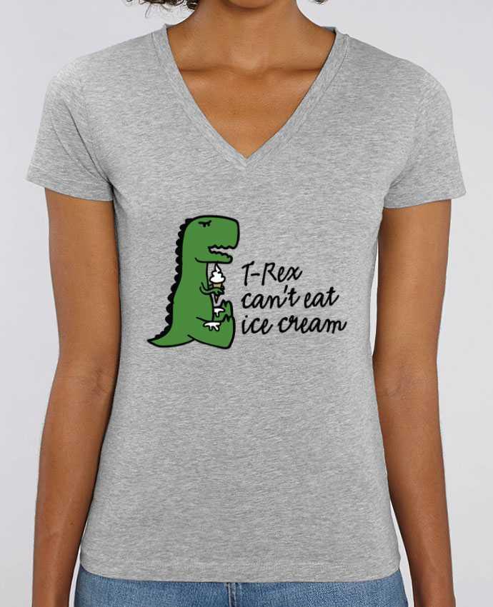 Camiseta Mujer Cuello V Stella EVOKER TREX CANT EAT ICE Par  LaundryFactory