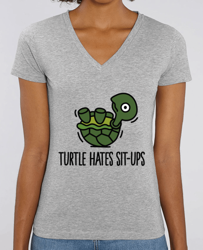 Tee-shirt femme TURTLE HATES SIT-UPS Par  LaundryFactory