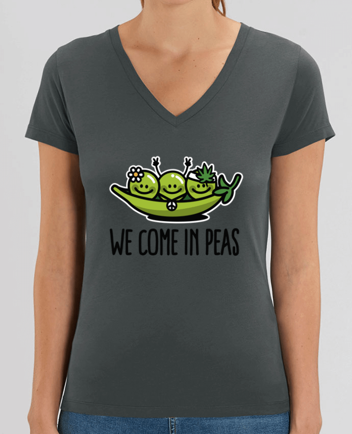 Tee-shirt femme WE COME IN PEAS Par  LaundryFactory