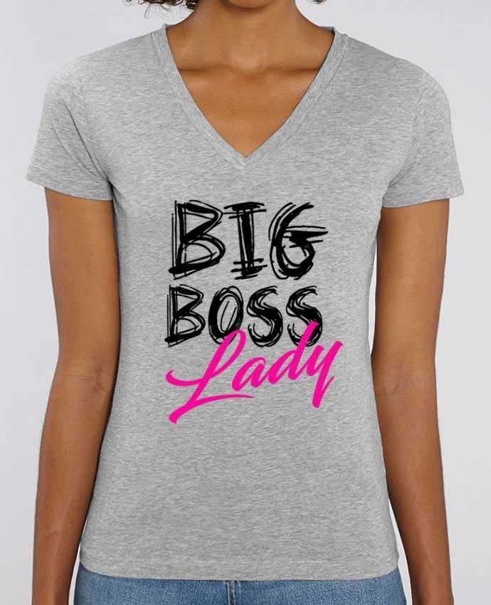 Women V-Neck T-shirt Stella Evoker big boss lady Par  DesignMe