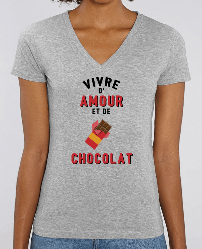 Tee-shirt femme Vivre d'amour et de chocolat Par  tunetoo