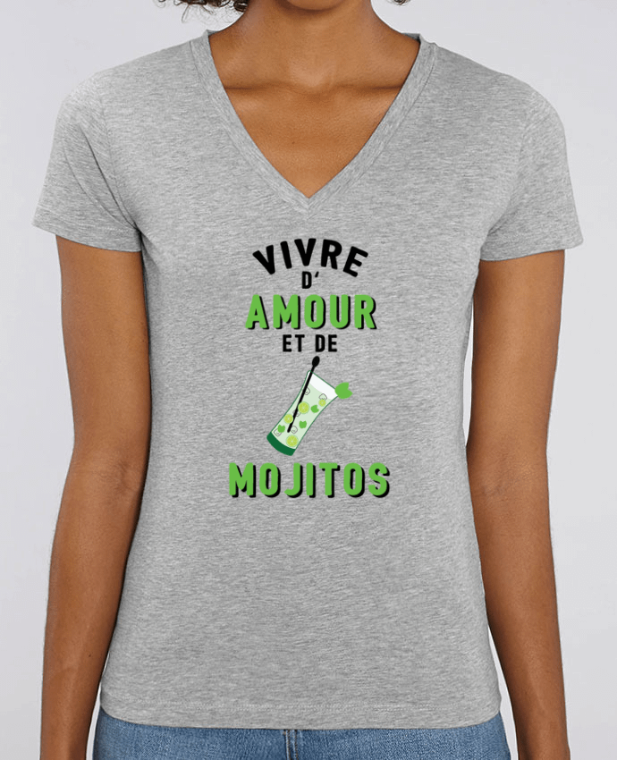 Women V-Neck T-shirt Stella Evoker Vivre d'amour et de mojitos Par  tunetoo