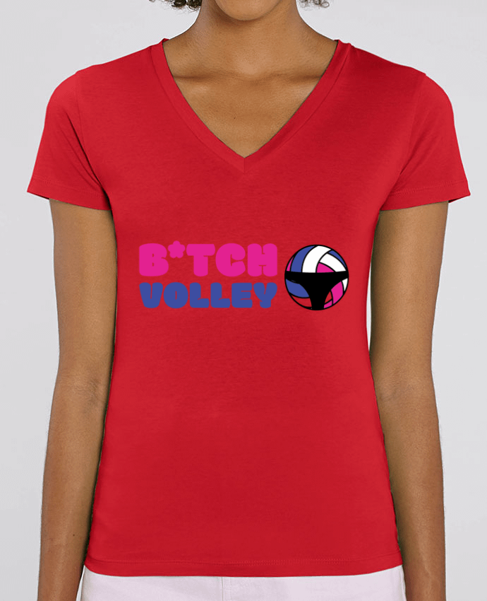 Women V-Neck T-shirt Stella Evoker B*tch volley Par  tunetoo