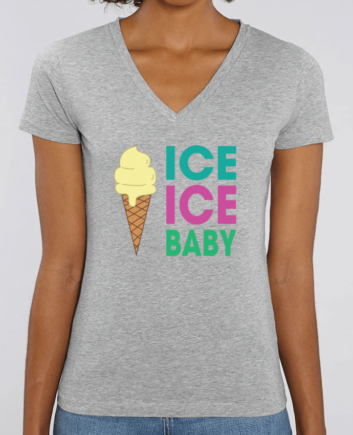 Camiseta Mujer Cuello V Stella EVOKER Ice Ice Baby Par  tunetoo