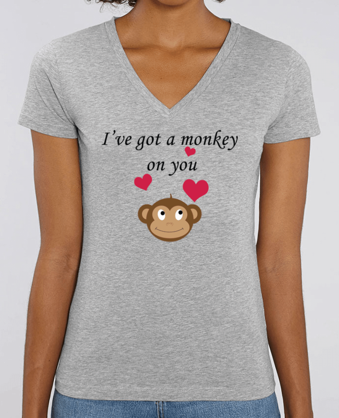 Camiseta Mujer Cuello V Stella EVOKER I've got a monkey on you Par  tunetoo