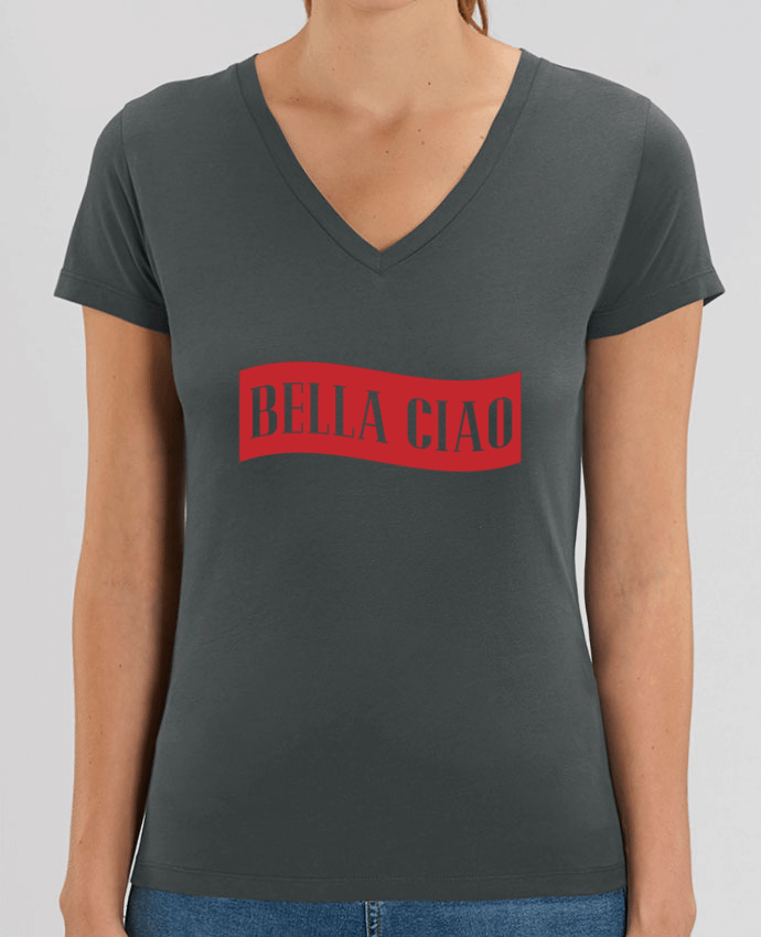 Women V-Neck T-shirt Stella Evoker BELLA CIAO Par  tunetoo