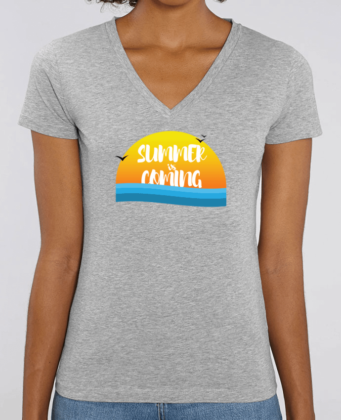 Camiseta Mujer Cuello V Stella EVOKER Summer is coming Par  tunetoo