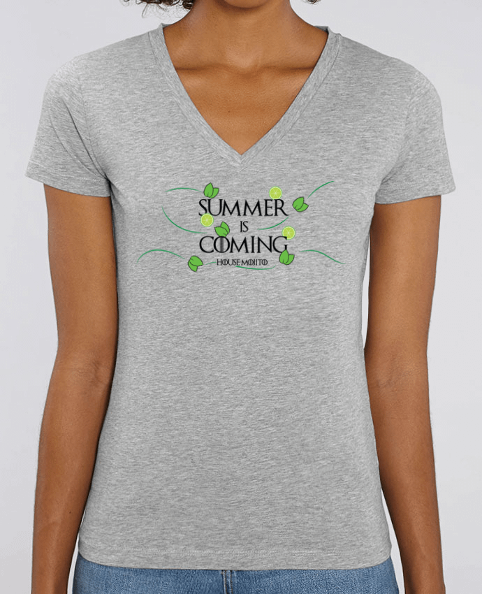 Tee Shirt Femme Col V Stella EVOKER Summer is coming mojito game of thrones Par  tunetoo