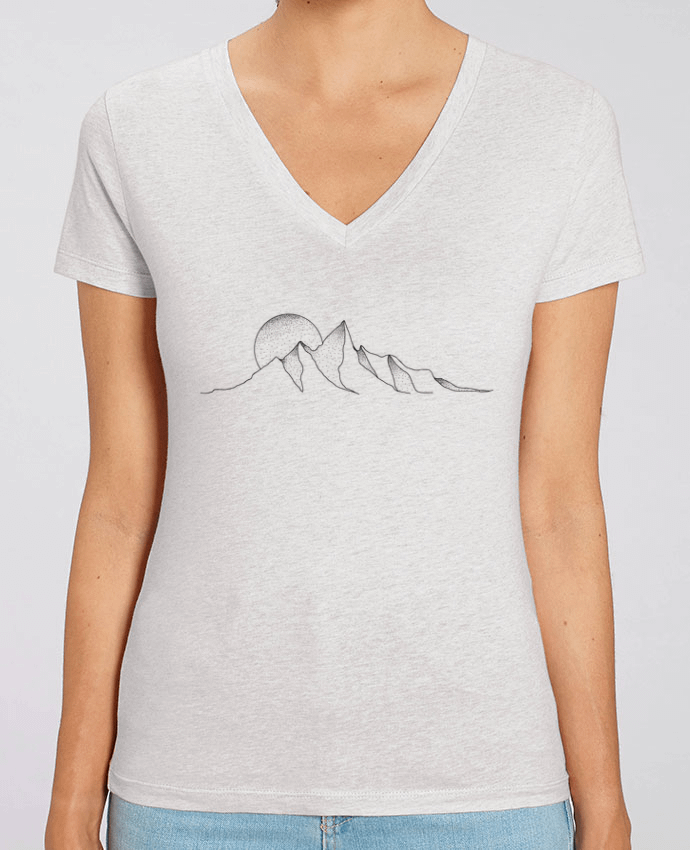 Camiseta Mujer Cuello V Stella EVOKER mountain draw Par  /wait-design