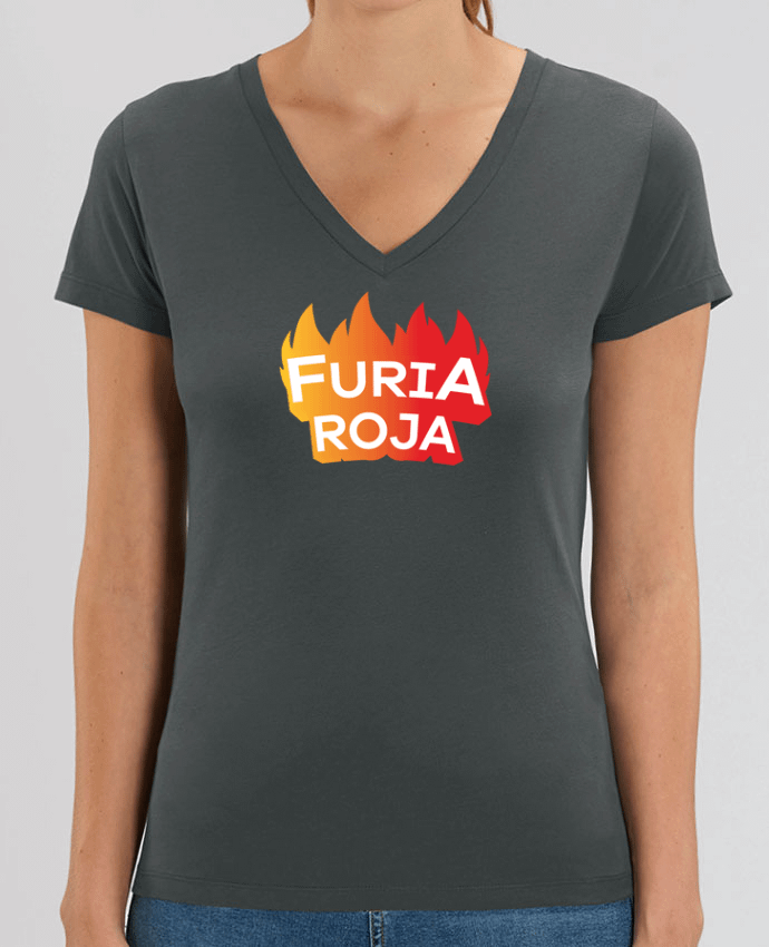 Women V-Neck T-shirt Stella Evoker Furia Roja Par  tunetoo