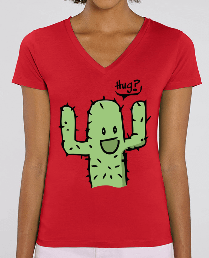 Camiseta Mujer Cuello V Stella EVOKER cactus calin gratuit Par  Tête Au Carré
