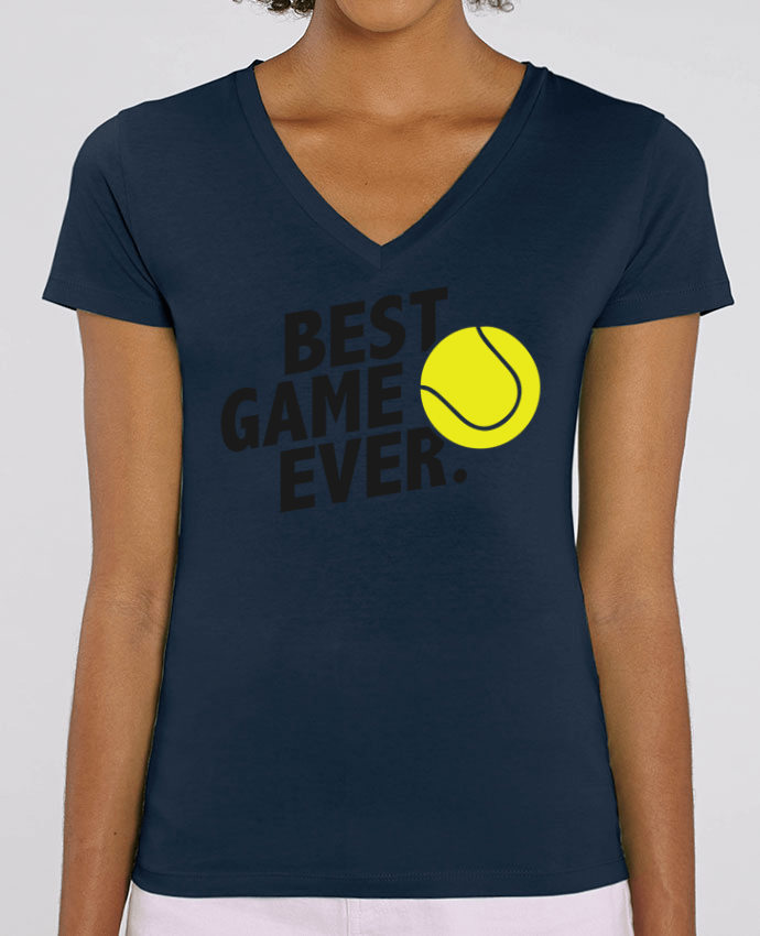Women V-Neck T-shirt Stella Evoker BEST GAME EVER Tennis Par  tunetoo