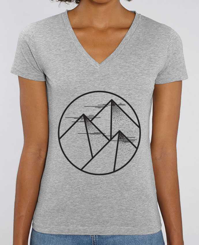 Tee Shirt Femme Col V Stella EVOKER montagne - graphique Par  /wait-design