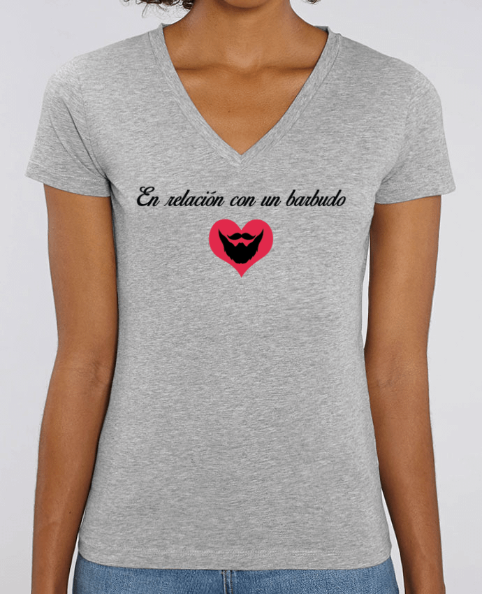 Women V-Neck T-shirt Stella Evoker En relación con un barbudo Par  tunetoo