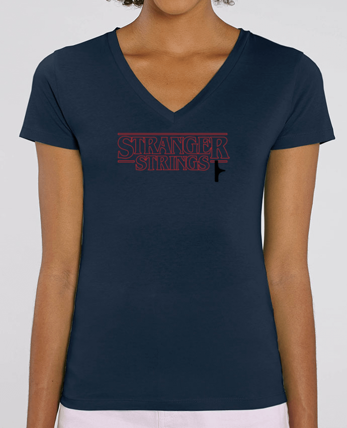 Camiseta Mujer Cuello V Stella EVOKER Stranger strings Par  tunetoo