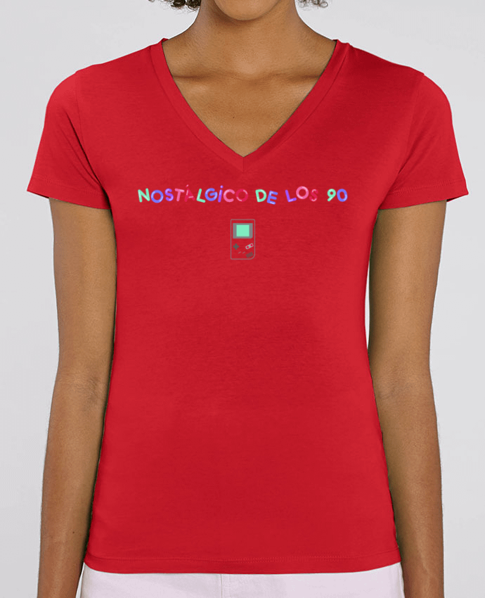 Women V-Neck T-shirt Stella Evoker Nostálgico de los 90s Gameboy Par  tunetoo