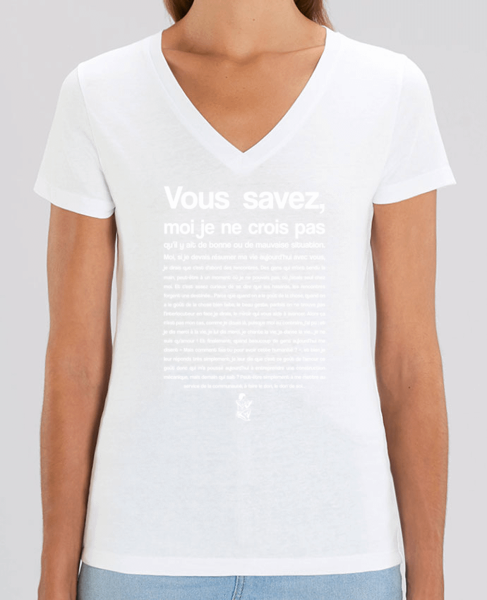 Women V-Neck T-shirt Stella Evoker Citation Scribe Astérix Par  tunetoo
