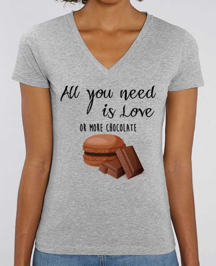 Camiseta Mujer Cuello V Stella EVOKER all you need is love ...or more chocolate Par  DesignMe