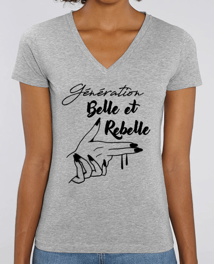 Camiseta Mujer Cuello V Stella EVOKER génération belle et rebelle Par  DesignMe