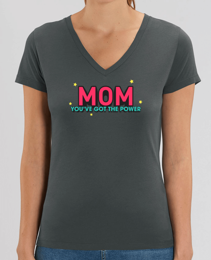 Camiseta Mujer Cuello V Stella EVOKER Mom you've got the power Par  tunetoo