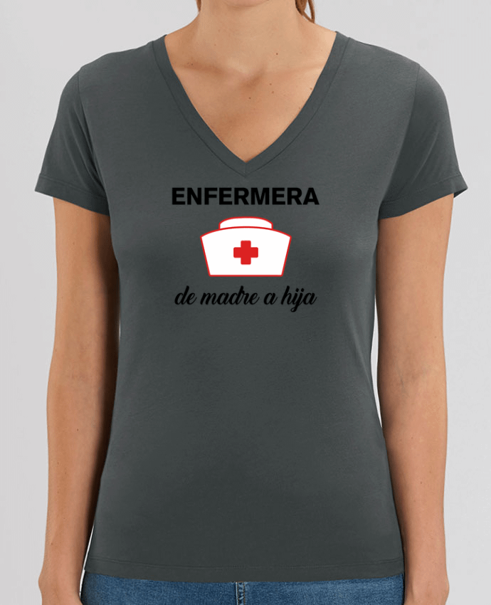 Tee Shirt Femme Col V Stella EVOKER Enfermera de madre a hija Par  tunetoo