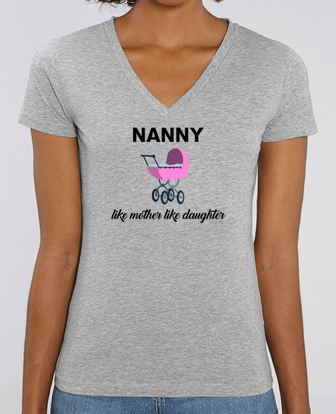 Tee Shirt Femme Col V Stella EVOKER Nanny like mother like daughter Par  tunetoo