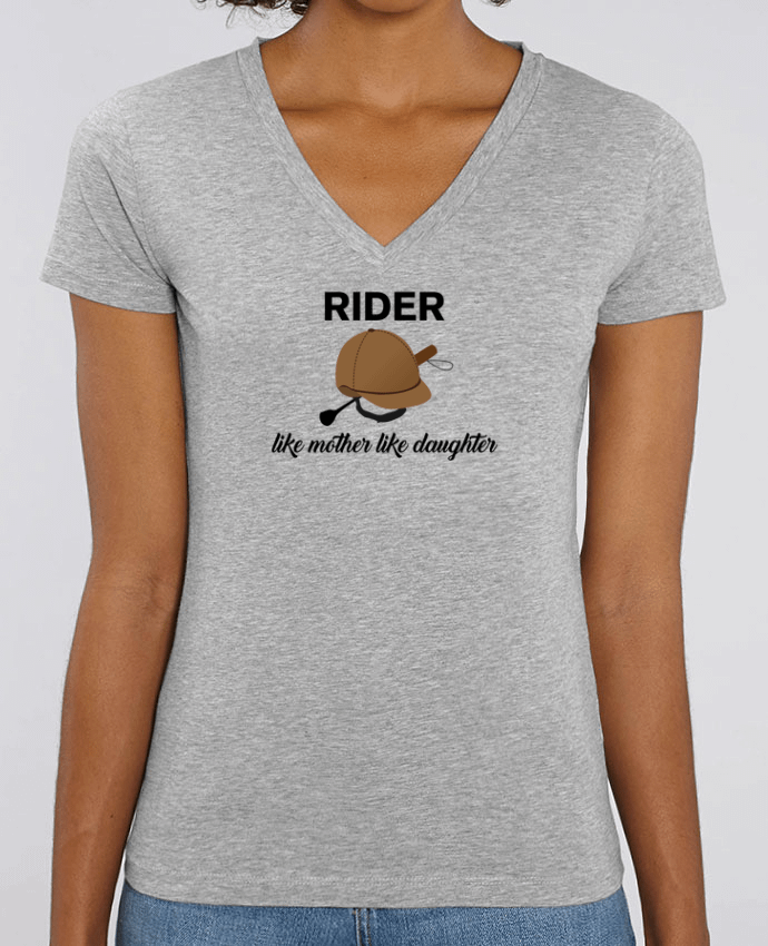 Women V-Neck T-shirt Stella Evoker Rider like mother like daughter Par  tunetoo