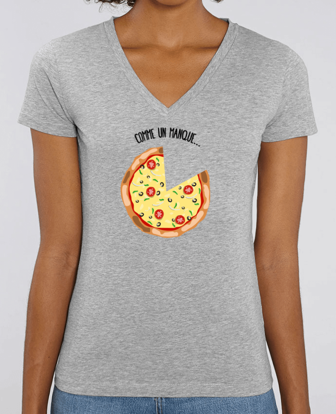 Women V-Neck T-shirt Stella Evoker Pizza duo Par  tunetoo