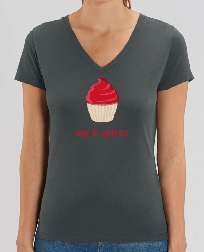 Women V-Neck T-shirt Stella Evoker sur le gâteau Par  tunetoo