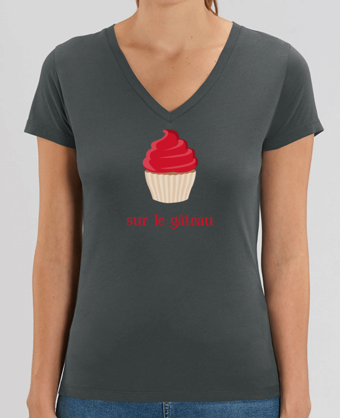 Tee Shirt Femme Col V Stella EVOKER sur le gâteau Par  tunetoo