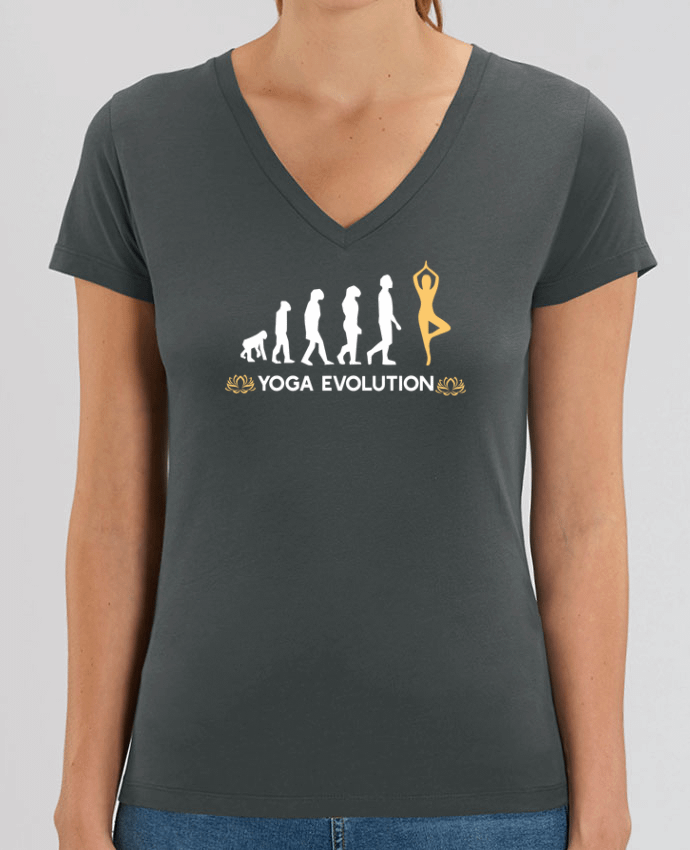 Camiseta Mujer Cuello V Stella EVOKER Yoga evolution Par  Original t-shirt