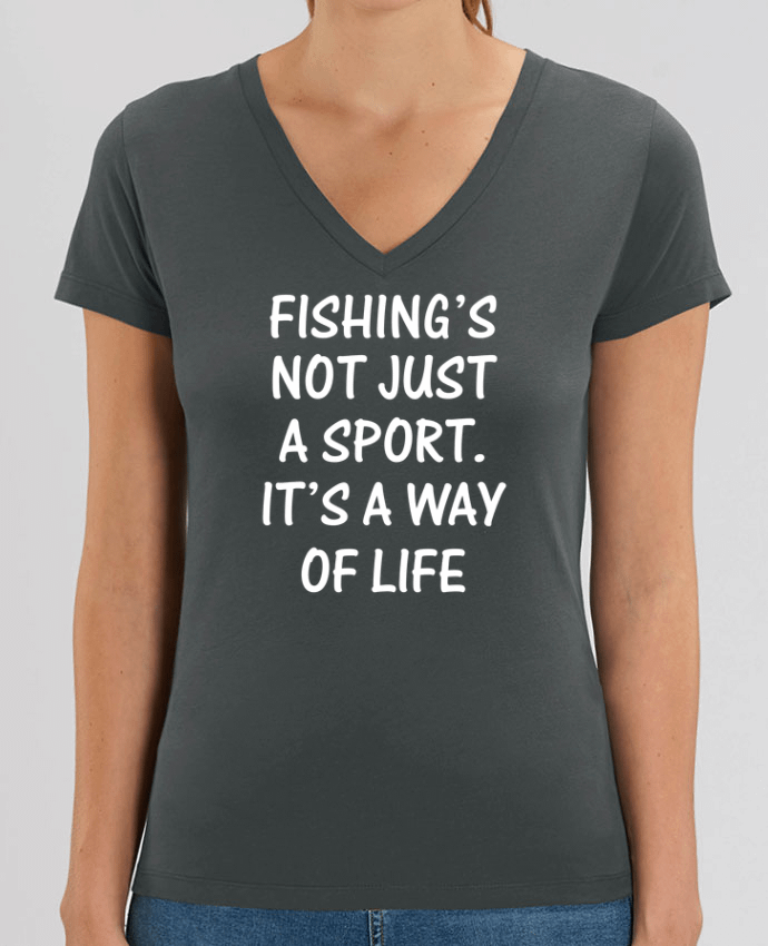 Women V-Neck T-shirt Stella Evoker Fishing way of life Par  Original t-shirt