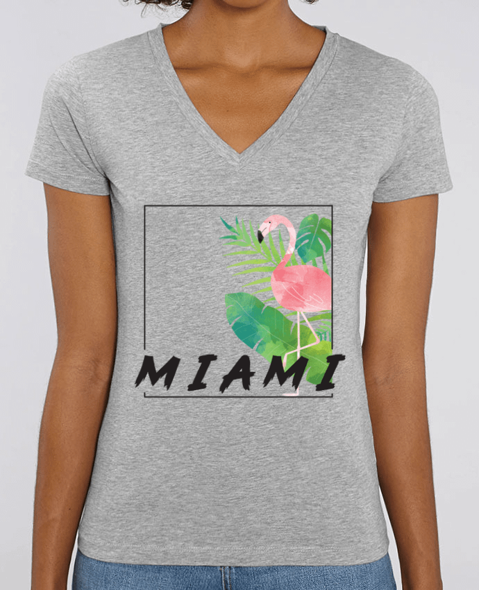 Women V-Neck T-shirt Stella Evoker Miami Par  KOIOS design