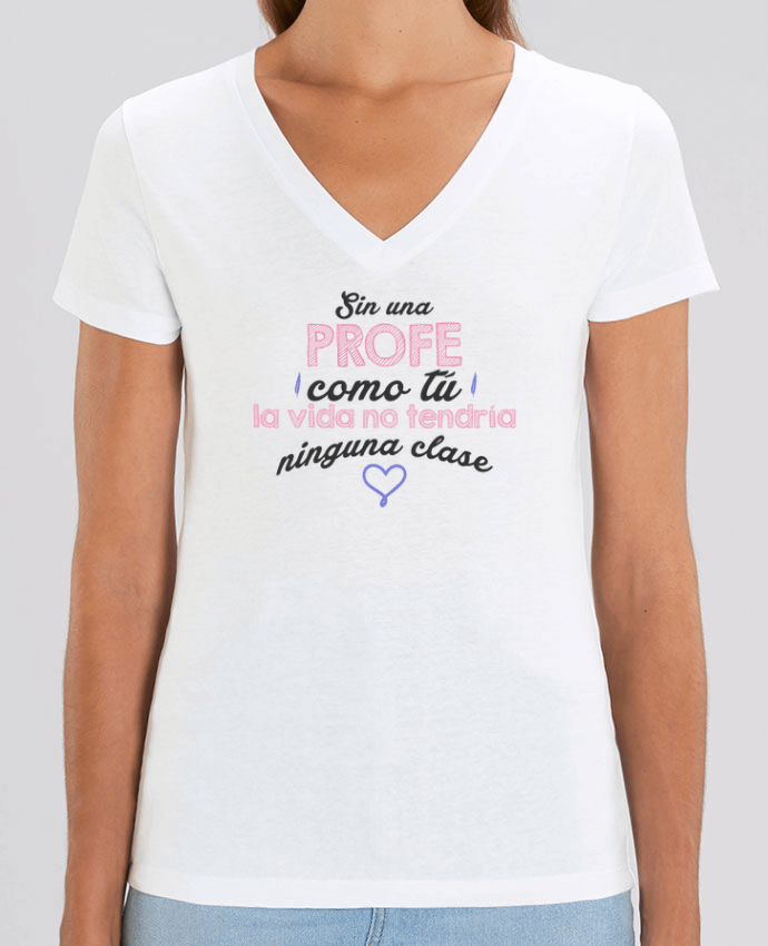 Camiseta Mujer Cuello V Stella EVOKER Regalo profesores profe Par  tunetoo
