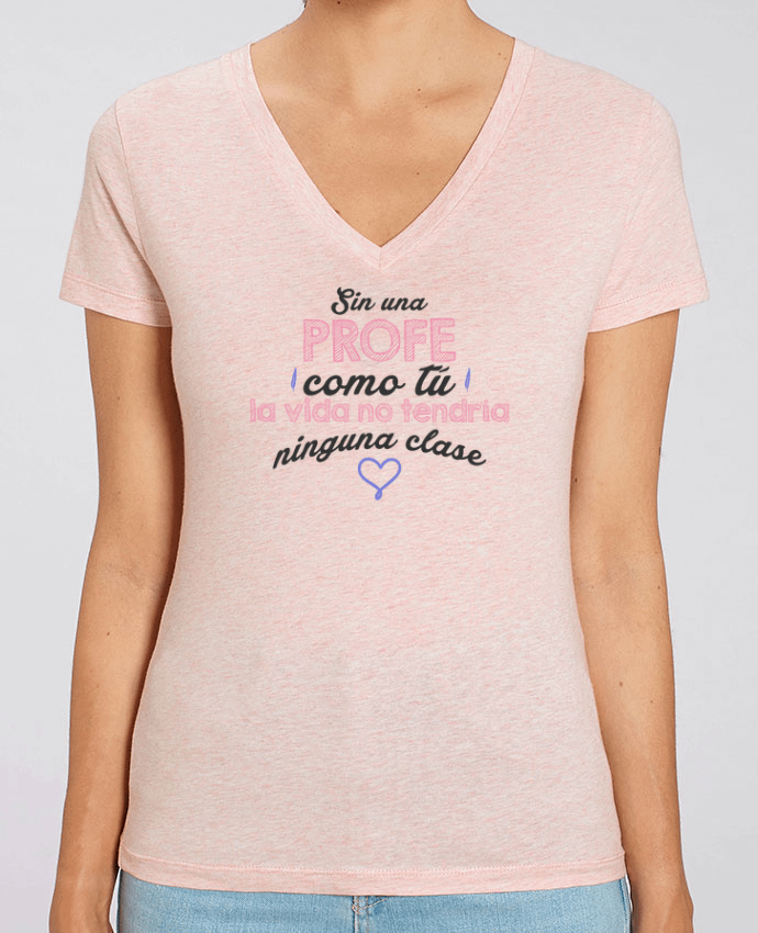 Camiseta Mujer Cuello V Stella EVOKER Regalo profesores profe Par  tunetoo