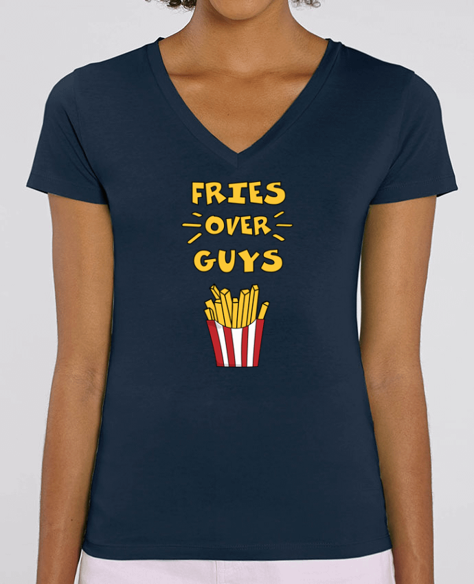 Camiseta Mujer Cuello V Stella EVOKER Fries over guys Par  tunetoo