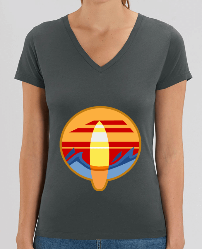 Camiseta Mujer Cuello V Stella EVOKER Logo Surf Par  Tomi Ax - tomiax.fr