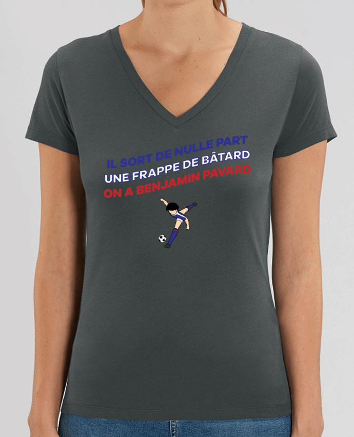 Women V-Neck T-shirt Stella Evoker Chanson Pavard Par  tunetoo