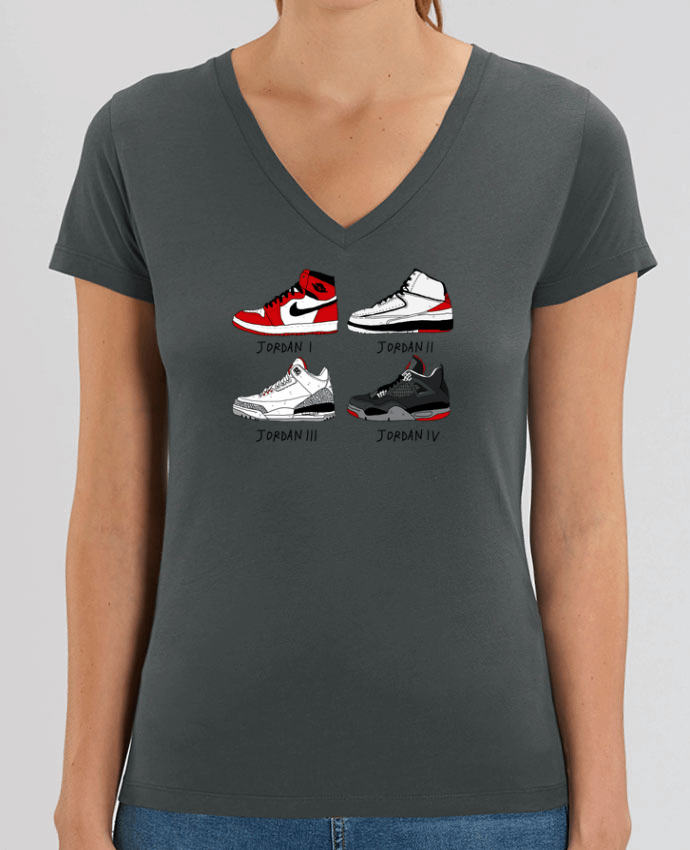 Women V-Neck T-shirt Stella Evoker Best of Jordan Par  Nick cocozza