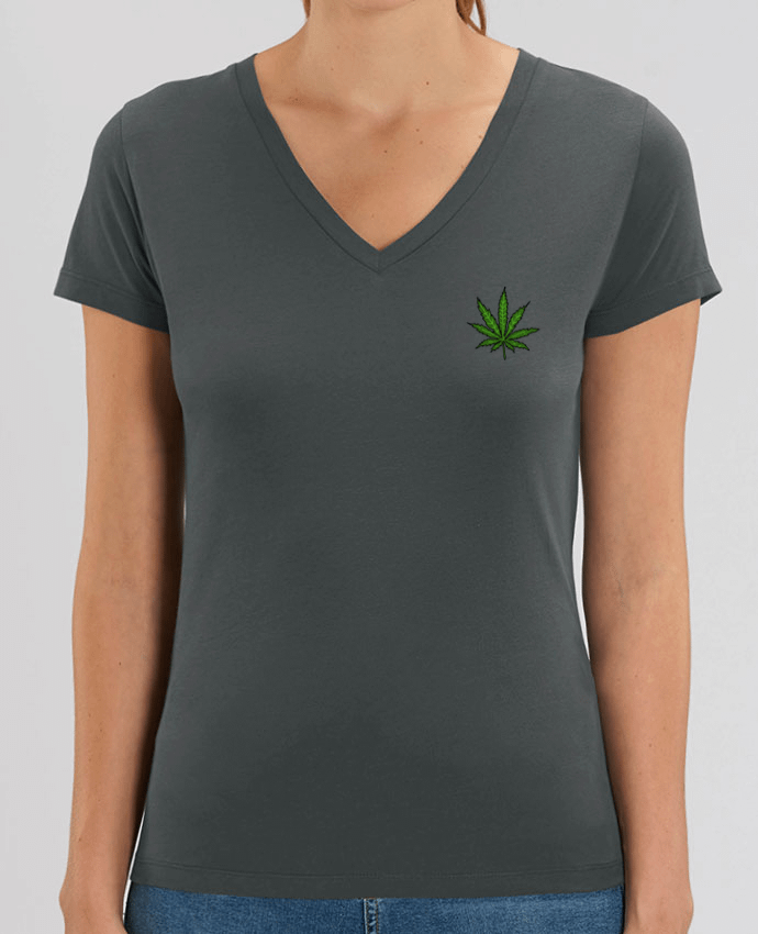 Women V-Neck T-shirt Stella Evoker Cannabis Par  Nick cocozza