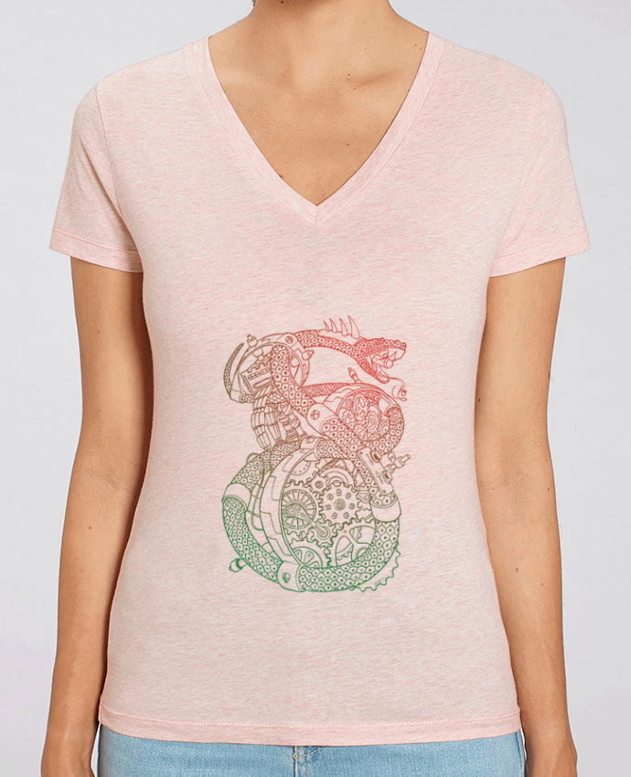 Camiseta Mujer Cuello V Stella EVOKER Méca Serpent Par  Tomi Ax - tomiax.fr