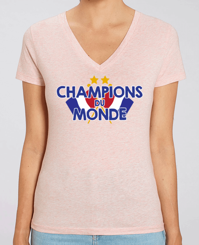 Tee Shirt Femme Col V Stella EVOKER Champions du monde Par  tunetoo