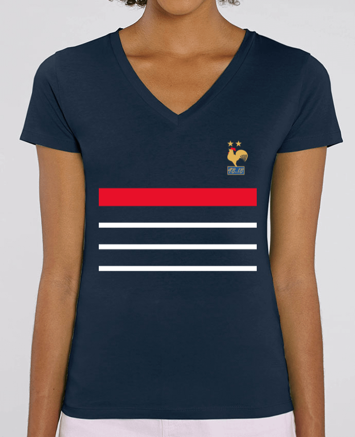Women V-Neck T-shirt Stella Evoker La France Champion du monde 2018 rétro Par  Mhax