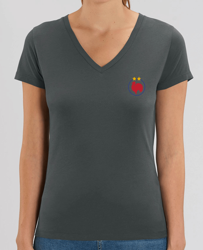 Women V-Neck T-shirt Stella Evoker Champion Coq 2 étoiles Par  tunetoo