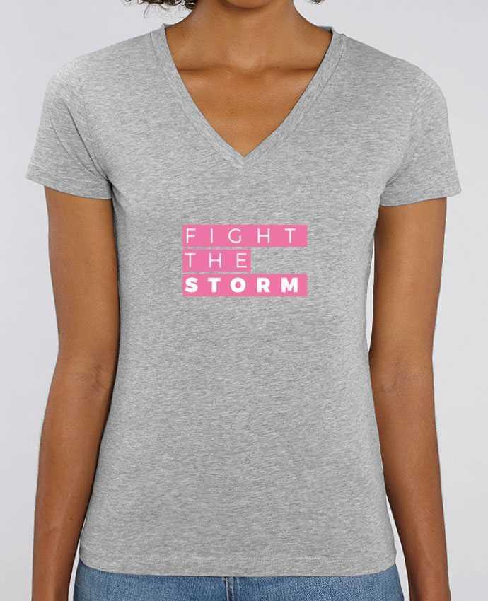 Tee Shirt Femme Col V Stella EVOKER Fight the storm Par  Nana