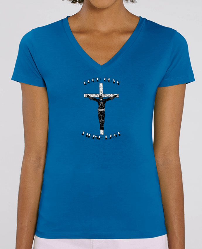 Women V-Neck T-shirt Stella Evoker Batman Jesus Par  Nick cocozza